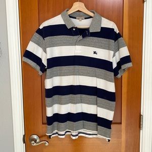 Burberry Brit Striped Blue & White Polo Size M